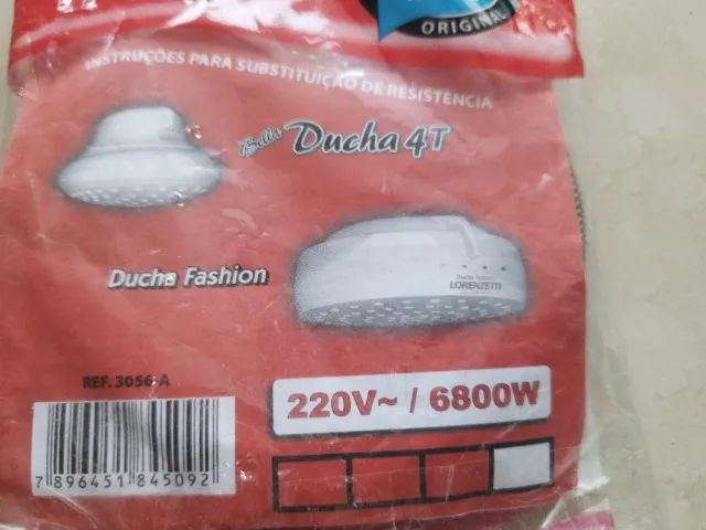 Resistência para chuveiro Lorenzetti Bella ducha 4T e Ducha fashion 220 V 6800 W.