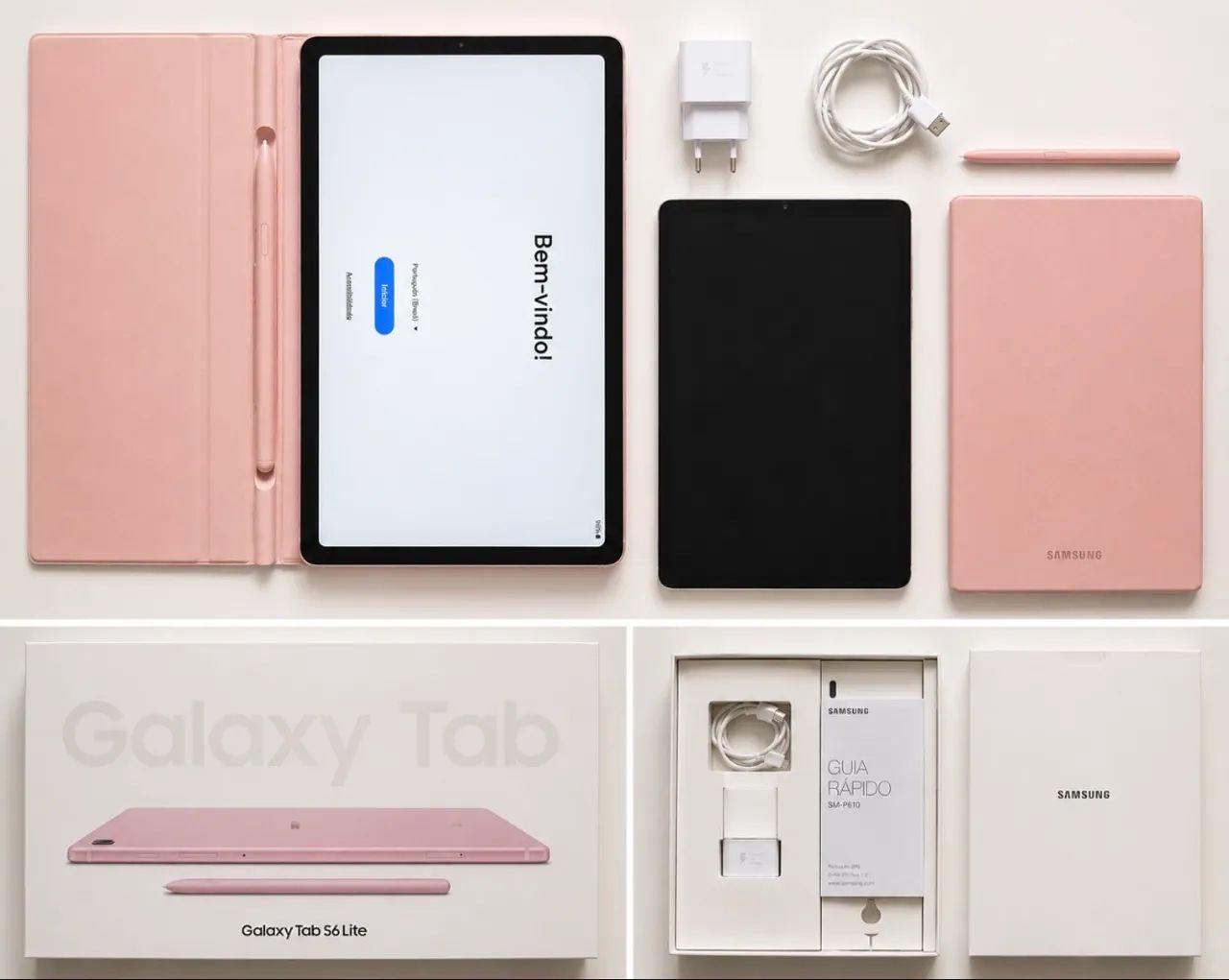 Tablet Samsung S6 lite Rosa 64gb Perfeito - Foto 3