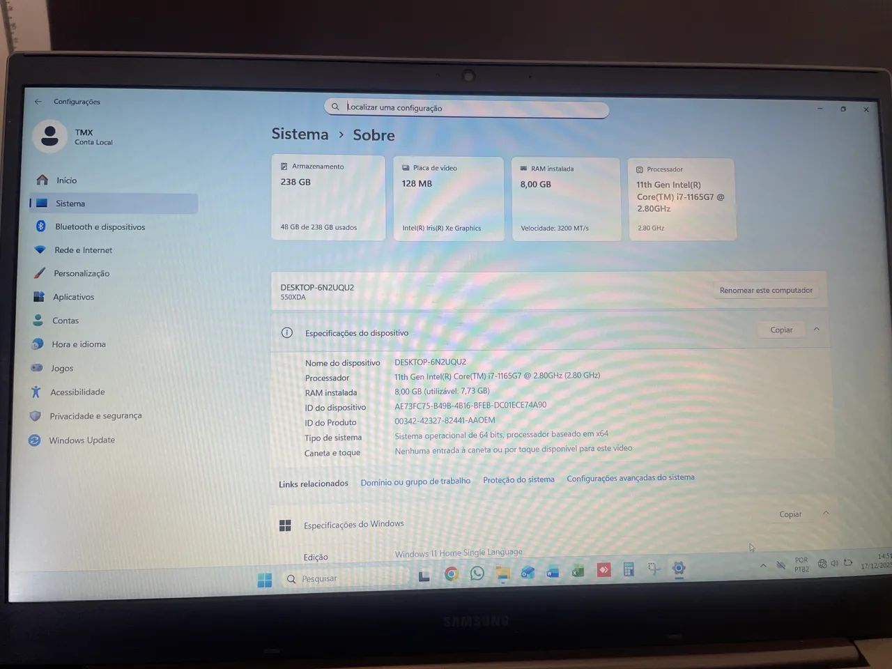 Notebook Samsung