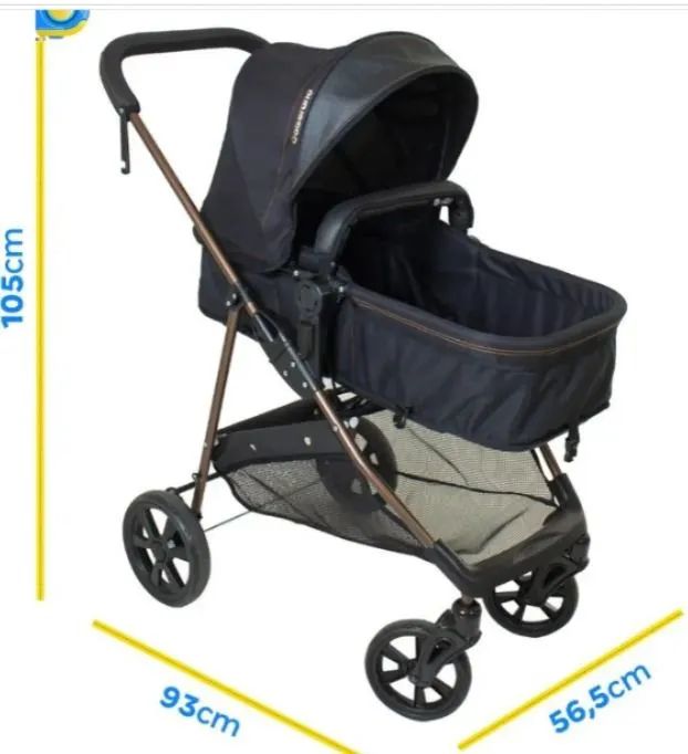 Carrinho de bebê estilo Moisés + Bebê conforto - Foto 2