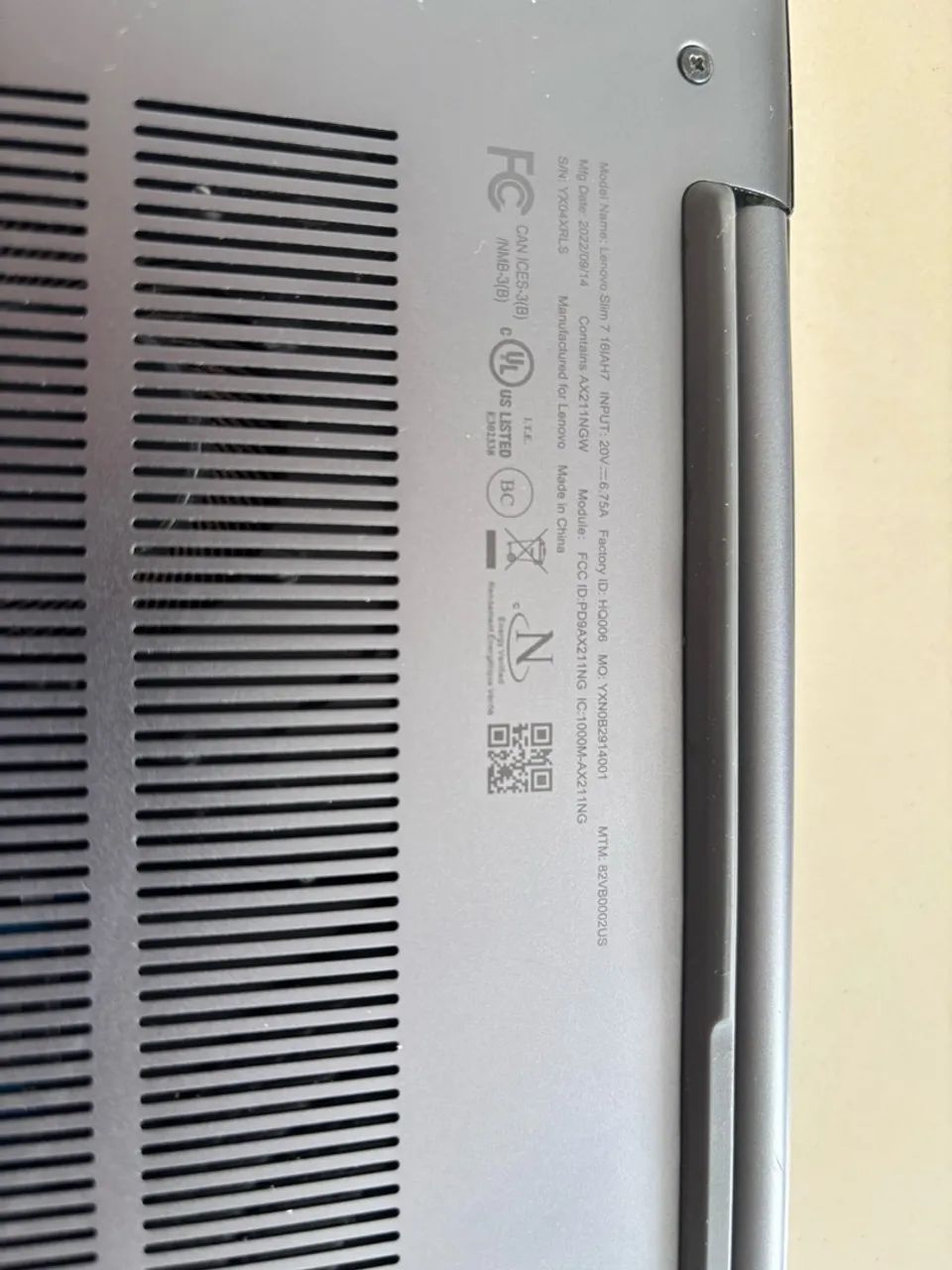 Notebook Lenovo Slim 7 I7 + placa de video dedicada (retirar peças, com defeito) - Foto 4