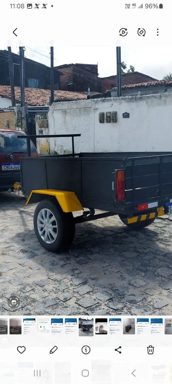 Vendo reboque com um eixo emulado pronto para transferência placa Mercosul   - Foto 2
