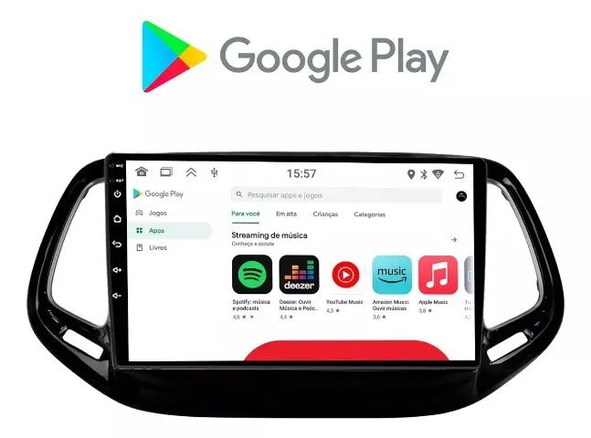 Central Multimídia Jeep Compass Android 9 Polegadas Carplay Gps Tv On Line Youtube Linda! - Foto 5