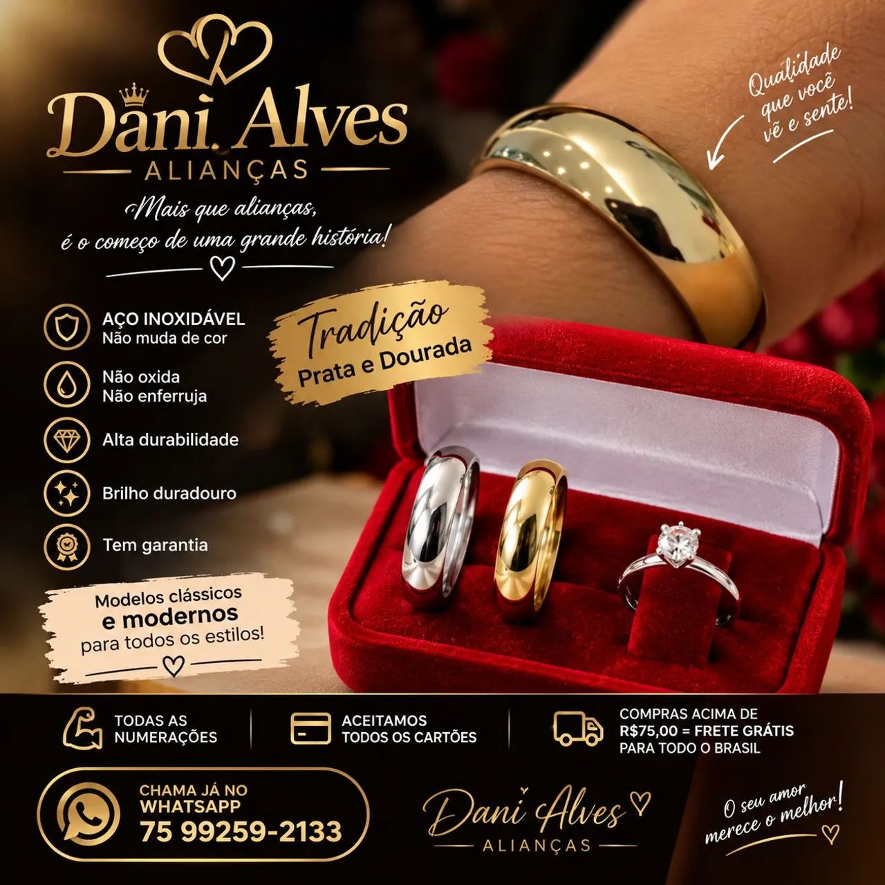 Aliança de namoro noivado e casamento  - Foto 3