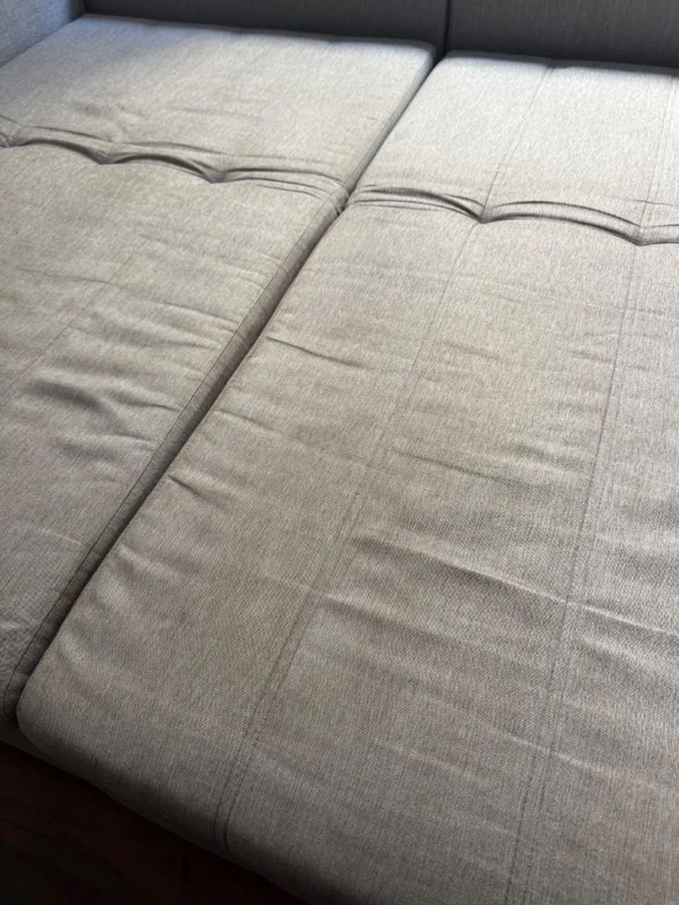Sofá Cama Retrátil e Reclinável 1,80x1,0m em Linho Cinza - Foto 5