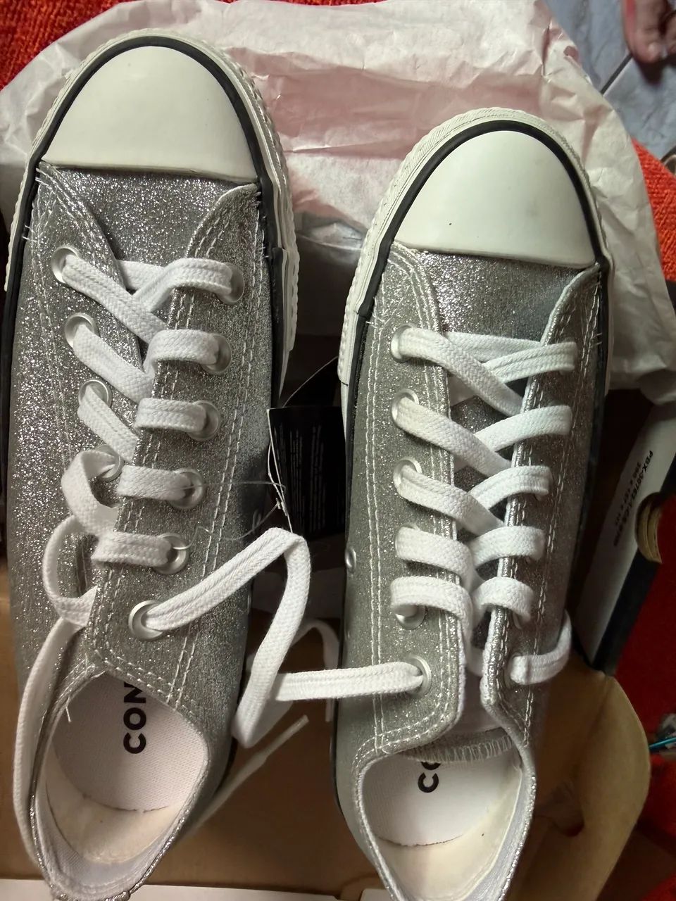 Converse Plataforma prateado - tamanho 35 - Foto 4