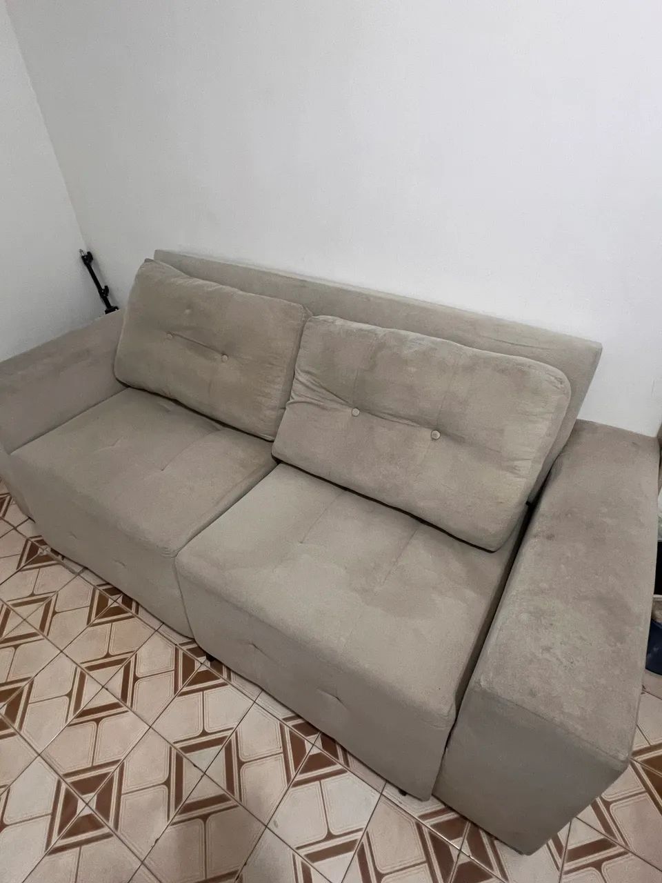 Sofá bege retrátil 65566225621889120