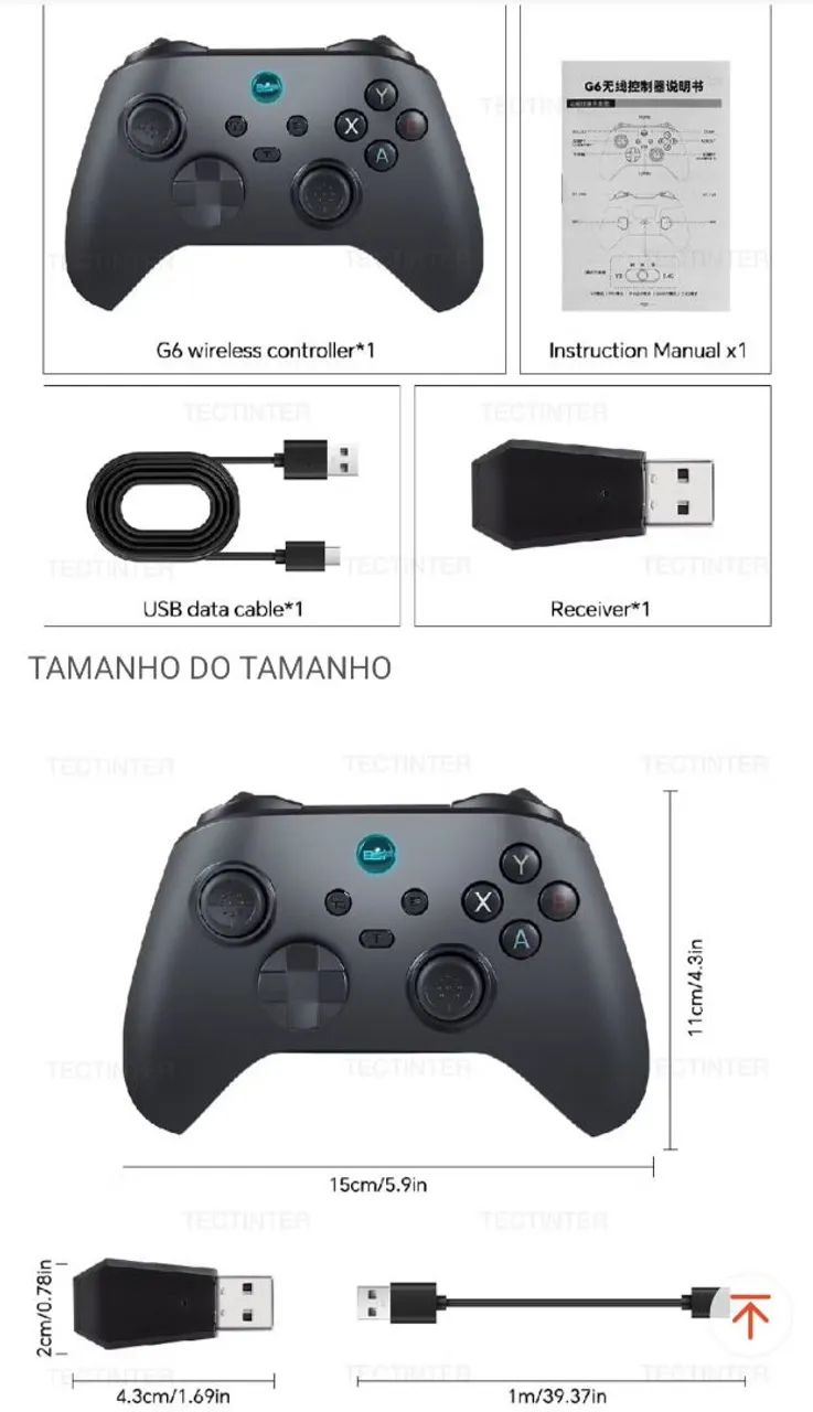 Controle sem fio VILCORN G6 - Hall Effect - iOS/Android, PC e SWITCH - Foto 3