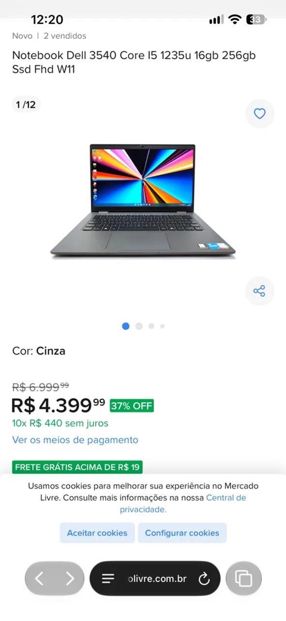 Notebook Dell Core i5 SSD - Foto 3