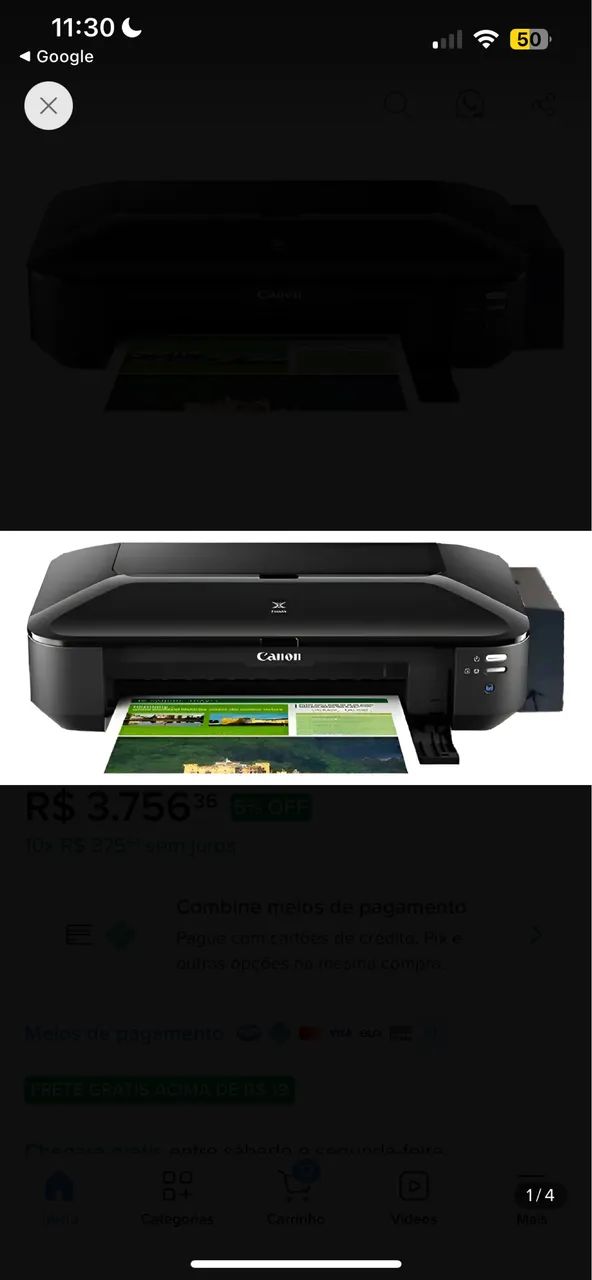 Impressora Canon Ix6810 Com Bulk