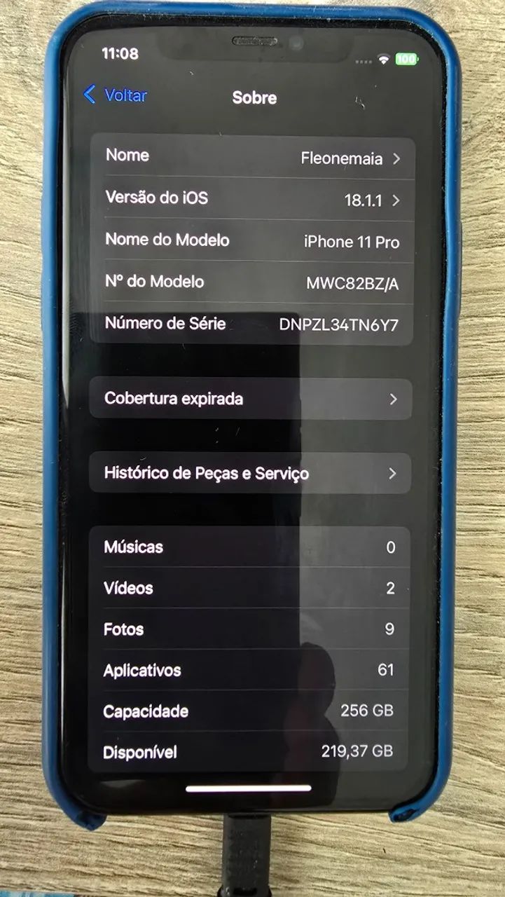 iPhone 11 Pro 256GB - Bateria 68% - Face ID e Câmeras 100