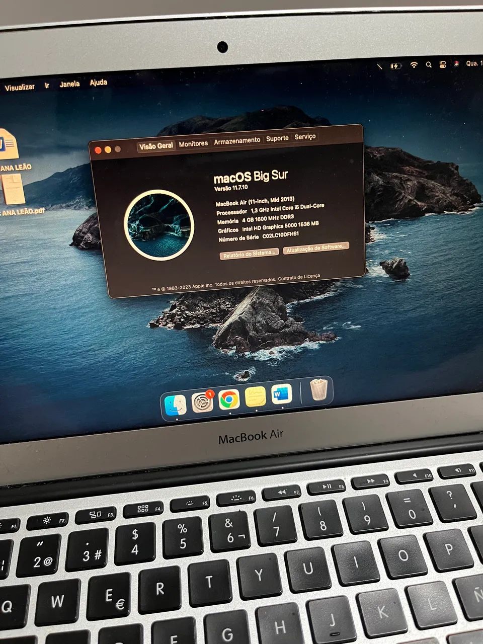 MacBook本体 MacBook Air 11 inch 2013 MacBook Air (11 polegadas, meados de 2013) - Especificações