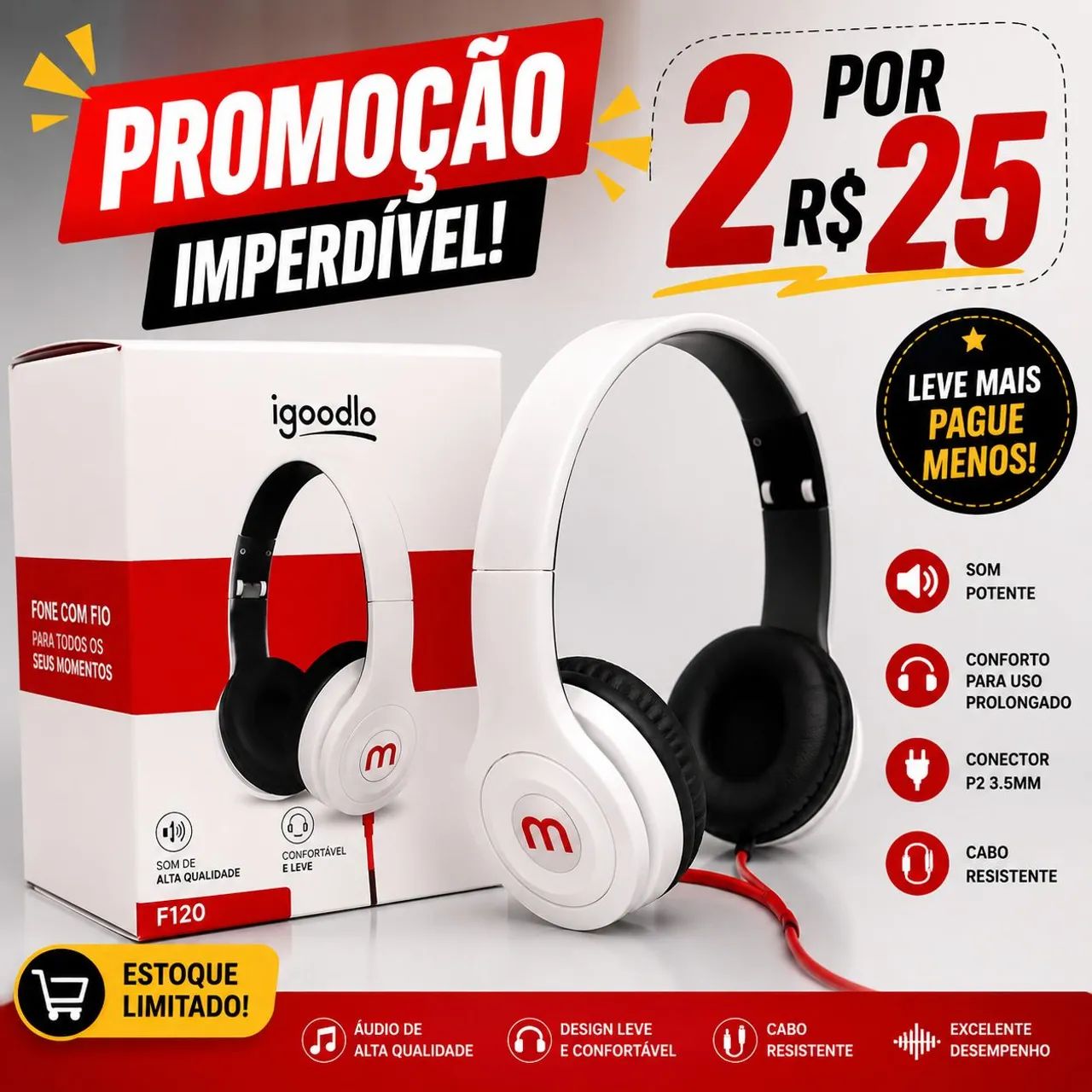 Fone com fio
