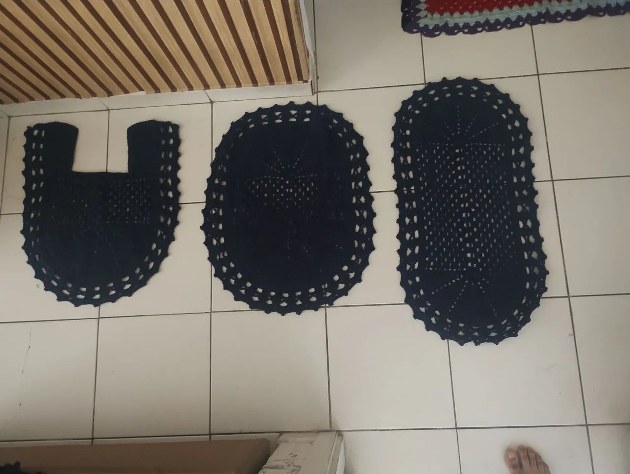 Kit de banheiro de crochê 