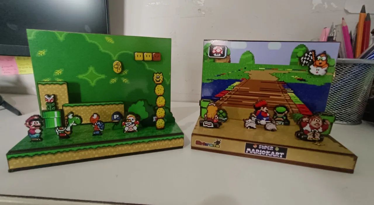 Diorama do Mario world e Mario kart - Foto 3