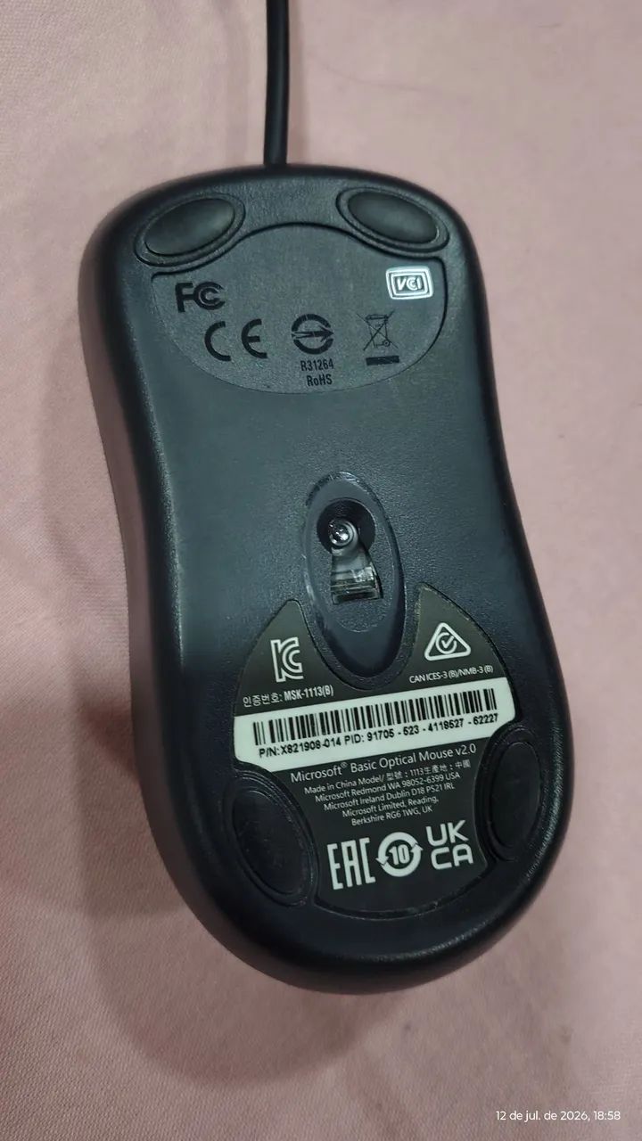 Mouse Microsoft com Fio Usb Preto - Foto 3