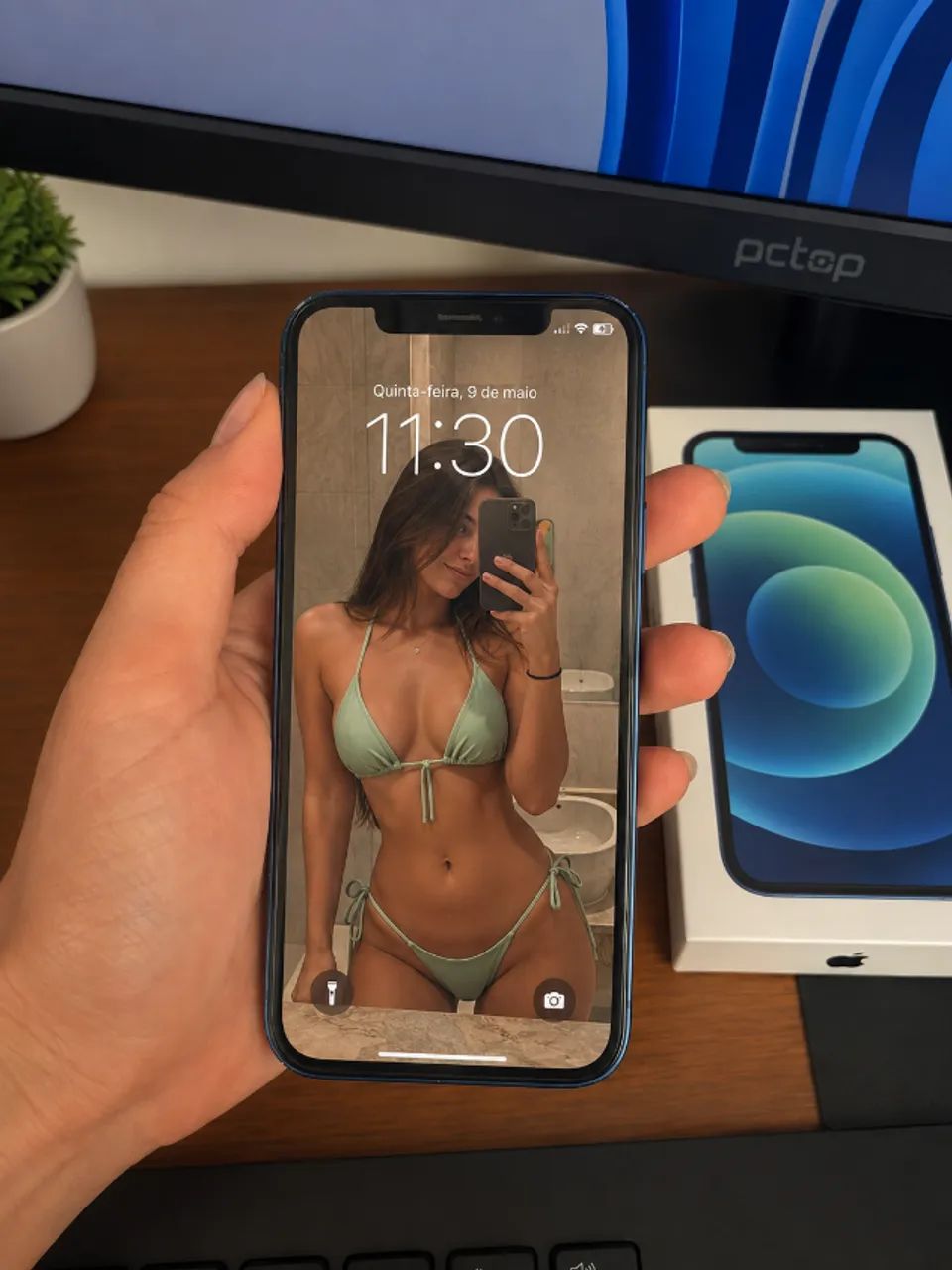 iPhone 12 64GB Azul Original | Face ID Funcionando | Chip OK | Excelente Estado