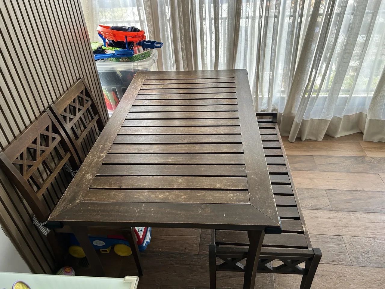 Mesa e cadeira de madeira (Eucalipto) - Foto 2