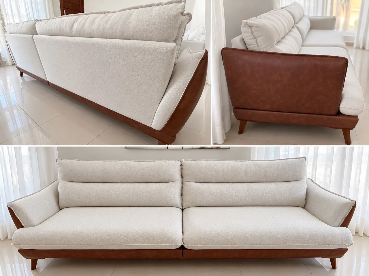 SOFA 4L HERMAN -  TECIDO - COURINO NATURE - Foto 3