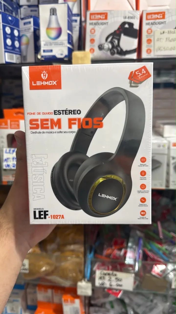 Fone de Ouvido Bluetooth 5.3 Sem Fio Anti-ruído Lehmox LEF-1026 Over-ear