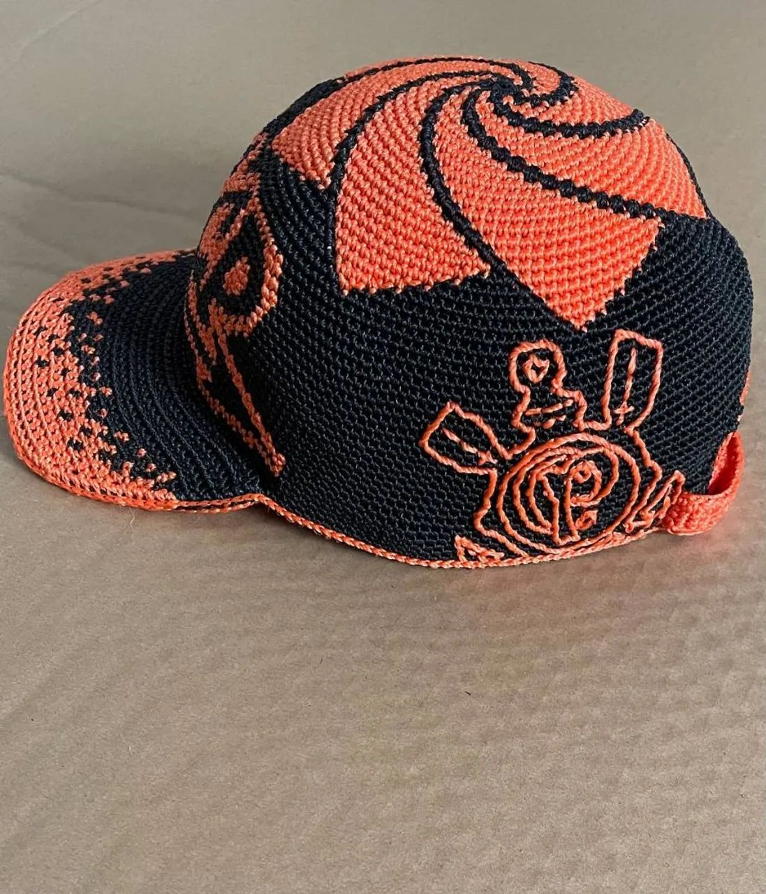 Boné de crochê Corinthians SCCP laranja  - Foto 3