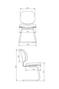 Cadeira fixa executiva Internauta com base em ?S? preta - Foto 3