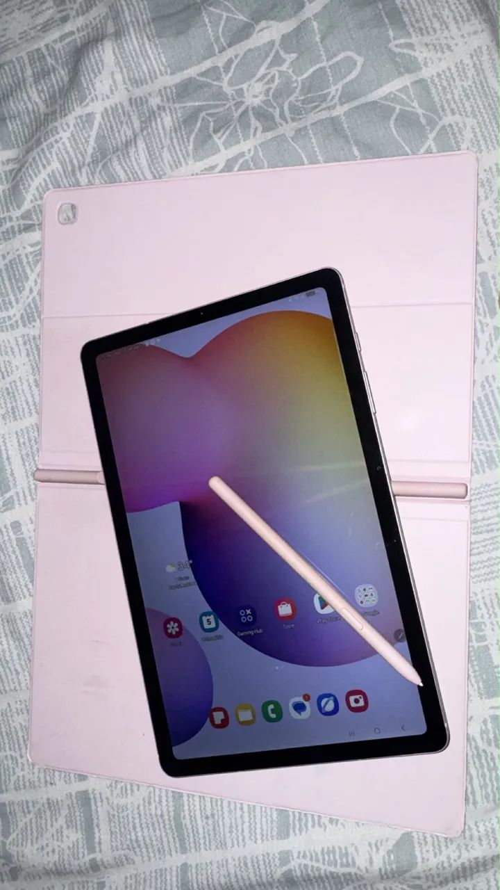 Tablet Samsung rose com caneta capa teclado - Foto 5