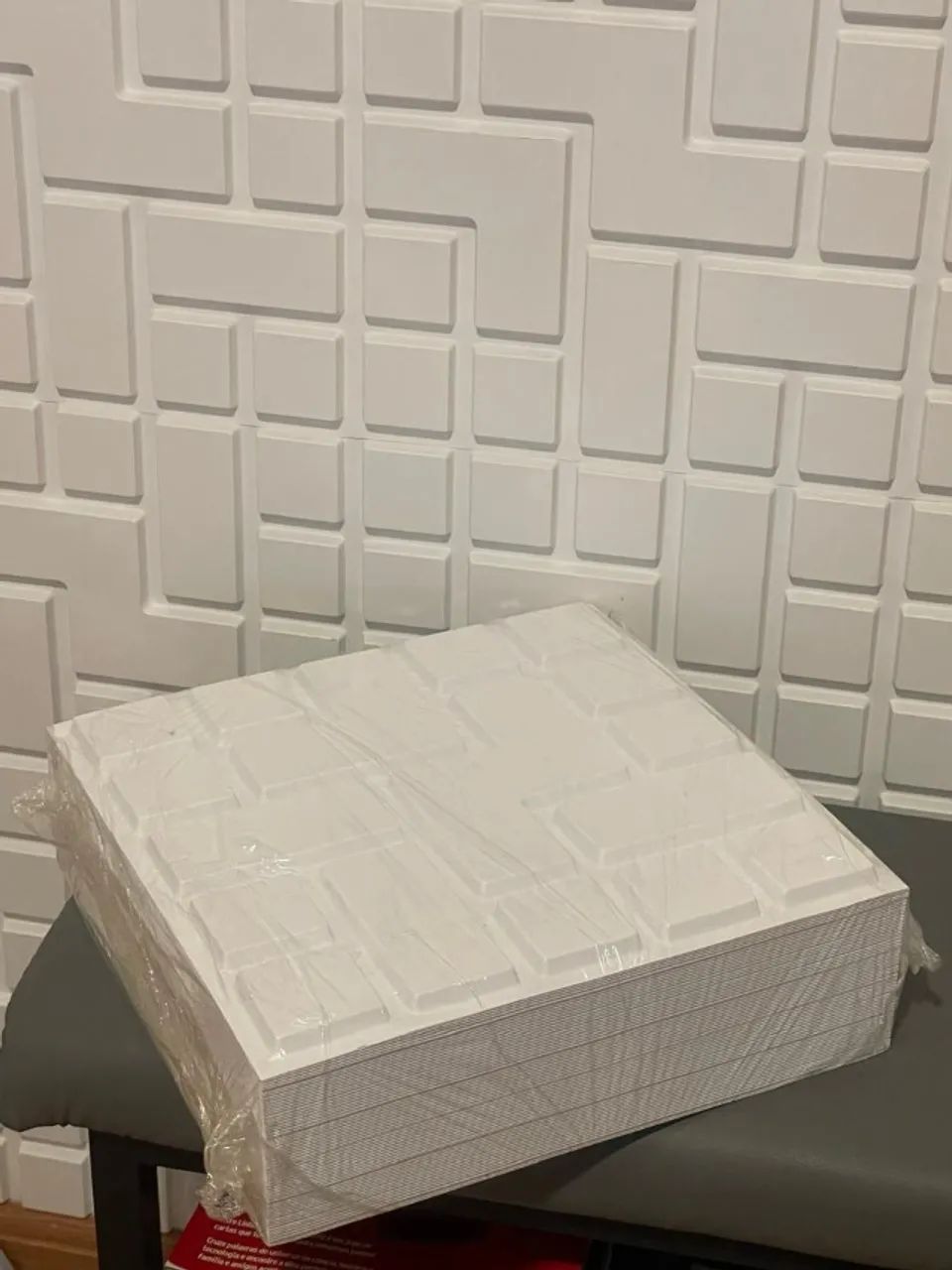 Placas 3D - Decorativas - Modelo Berlin - 30x30cm - Cor Branca - Novas - Foto 6