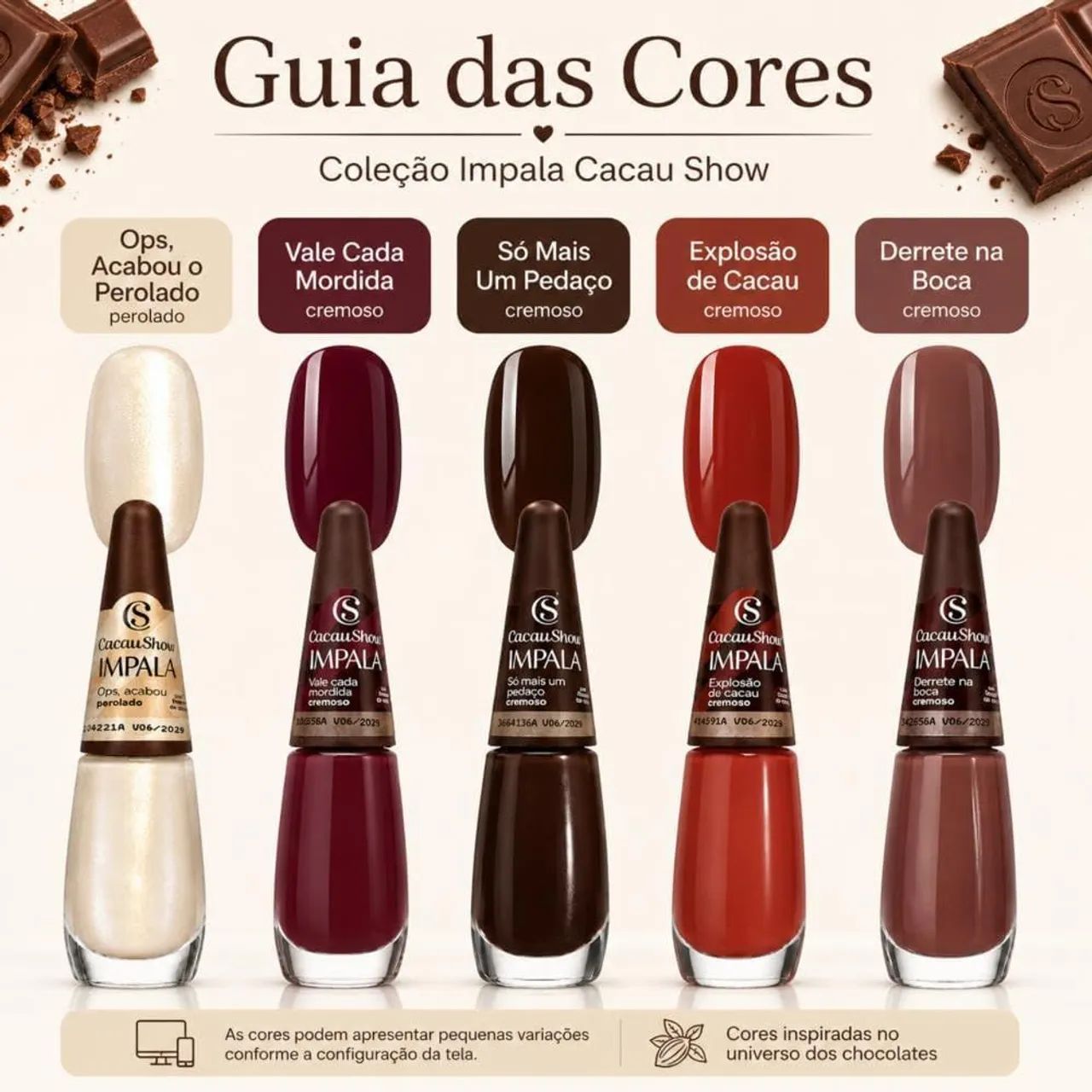 Coleção Esmaltes Impala Cacau Show - Foto 3