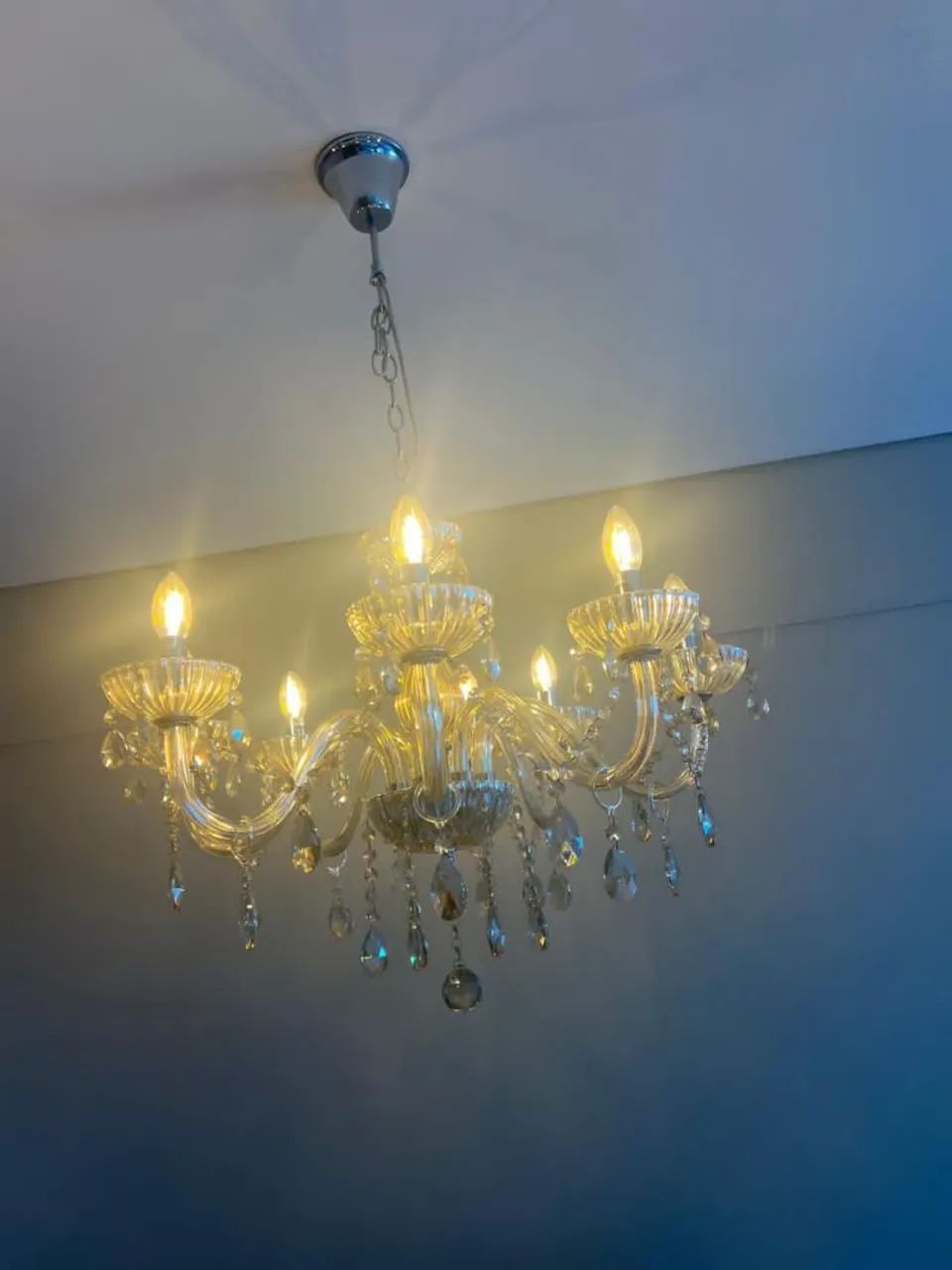 Vendo lustre todo em cristal, cor champagne  - Foto 3