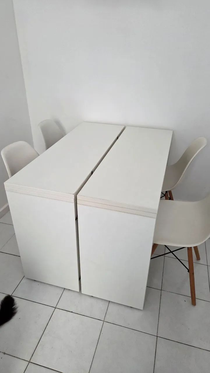 2 mesas dobráveis branca 8 lugares - Foto 3
