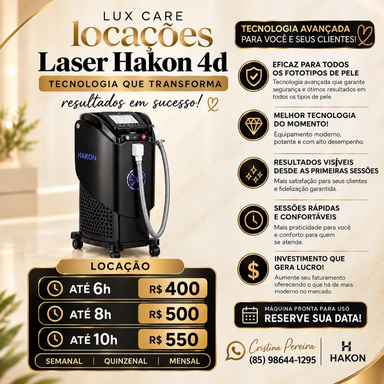 Aluguel de máquina de laser Hakon 