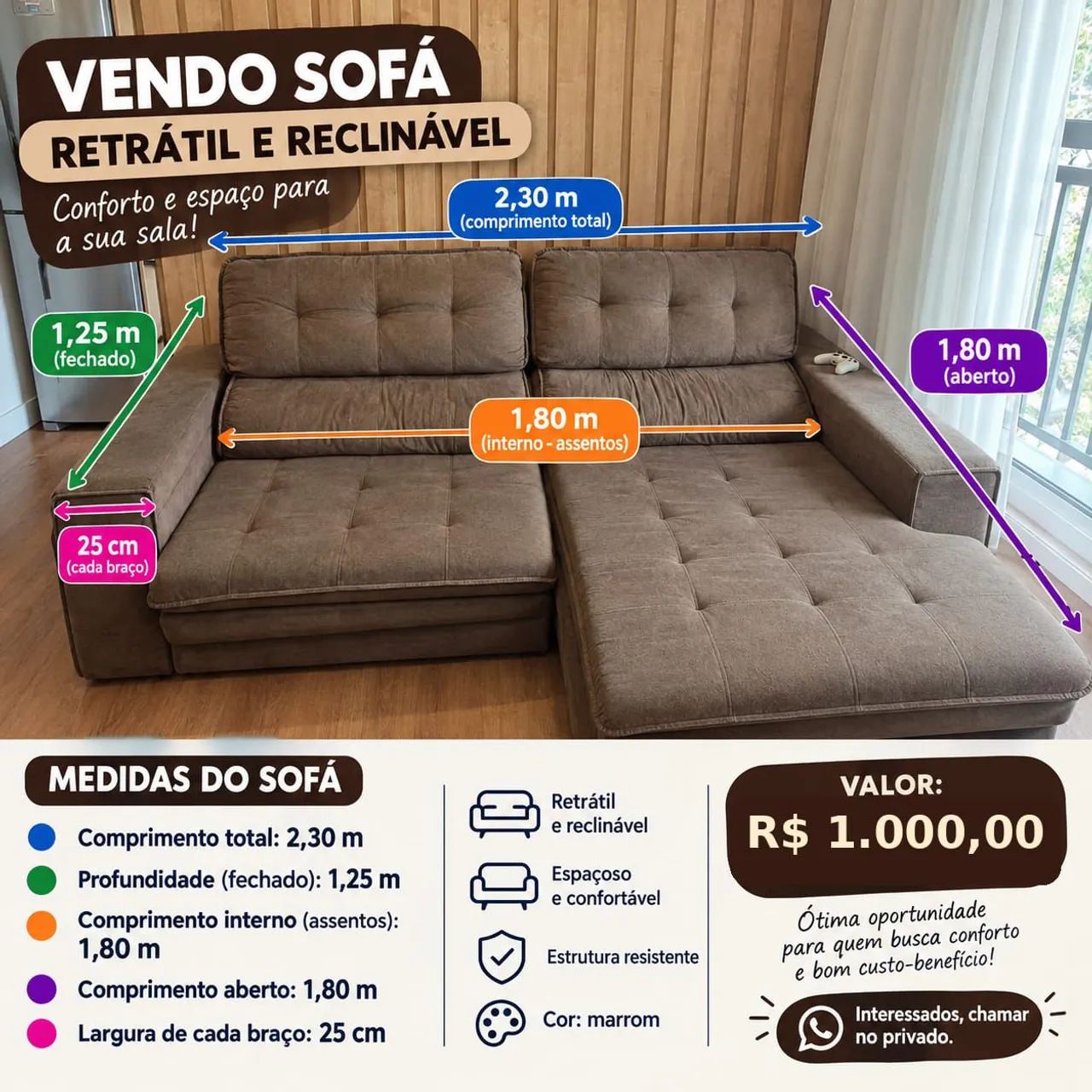 Sofá retrátil  - Foto 3