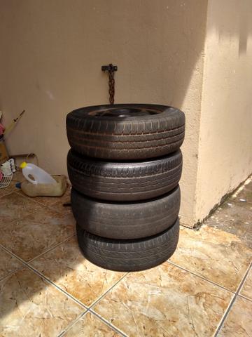 Rodas gol aro 13 mas pneus - Foto 3