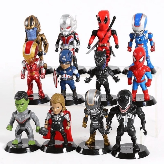 Bonecos Vingadores Marvel Homem Formiga Ferro Aranha Deadpool Patriota 12pcs - Foto 4