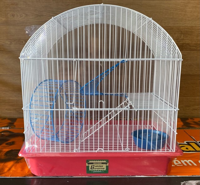 Gaiola para Hamster Três Andares com Rodinhas
