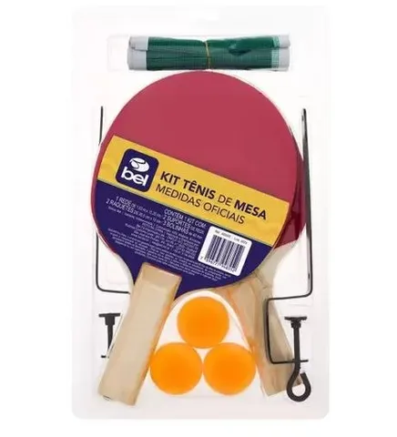 Kit Rede Ping Pong Rollnet com 2 Raquetes + 3 Bolas Pongori na