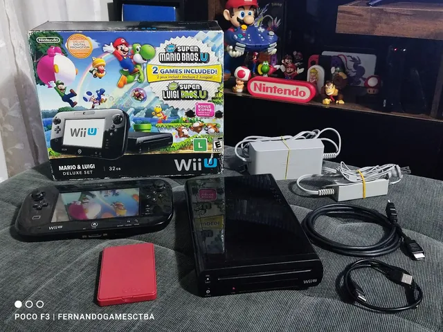 hd para nintendo wiiu Desbloqueado 500 Gb mais 32 gb memoria sd Com 300  Jogos