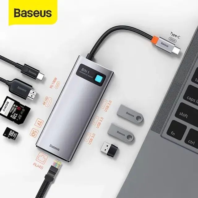 Baseus Hub USB C 6 em 1, hub tipo C para adaptador HDMI
