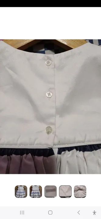 Vestido de bebê menina listrado azul e branco tamanho 2 ou 3 - Foto 3