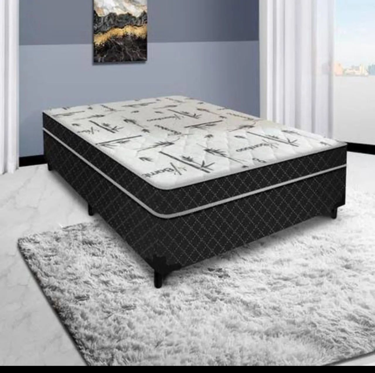 Camas box casal molas ensacadas, 20 cm colchão 