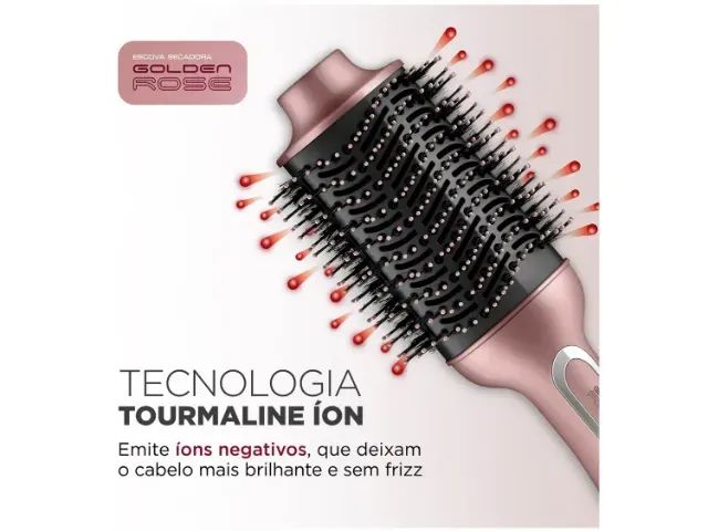 Escova Secadora Mondial ES-02-BI 1200W - 3 Níveis de Temperatura Tourmaline Íon - Foto 3