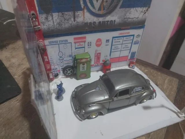 miniatura metal escala 1:36 personalizada fusca com diorama artesanal - Foto 6