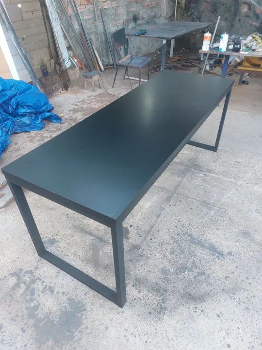 Mesa reta estilo industrial  - Foto 4