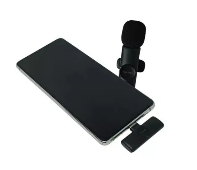 Microfone Sem Fio Tipo-c Prender Na Roupa Canal Duplo Mk-04 - Foto 2