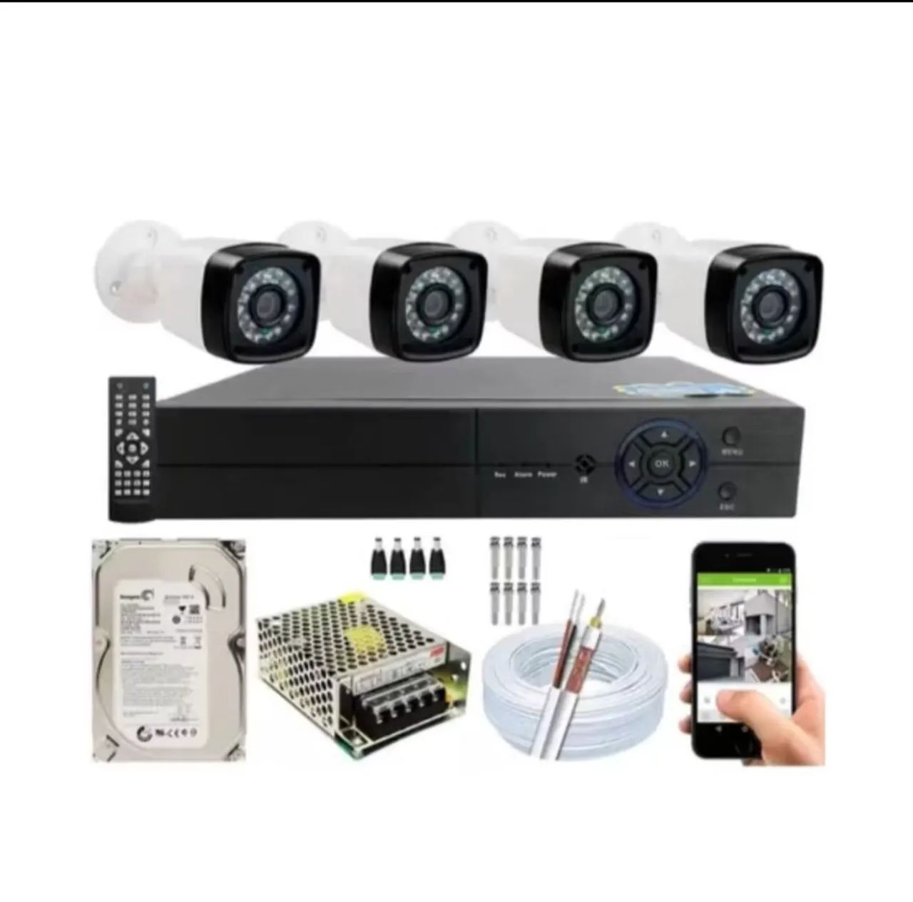 Kit de 4 câmeras material e instalação  últimas unidades