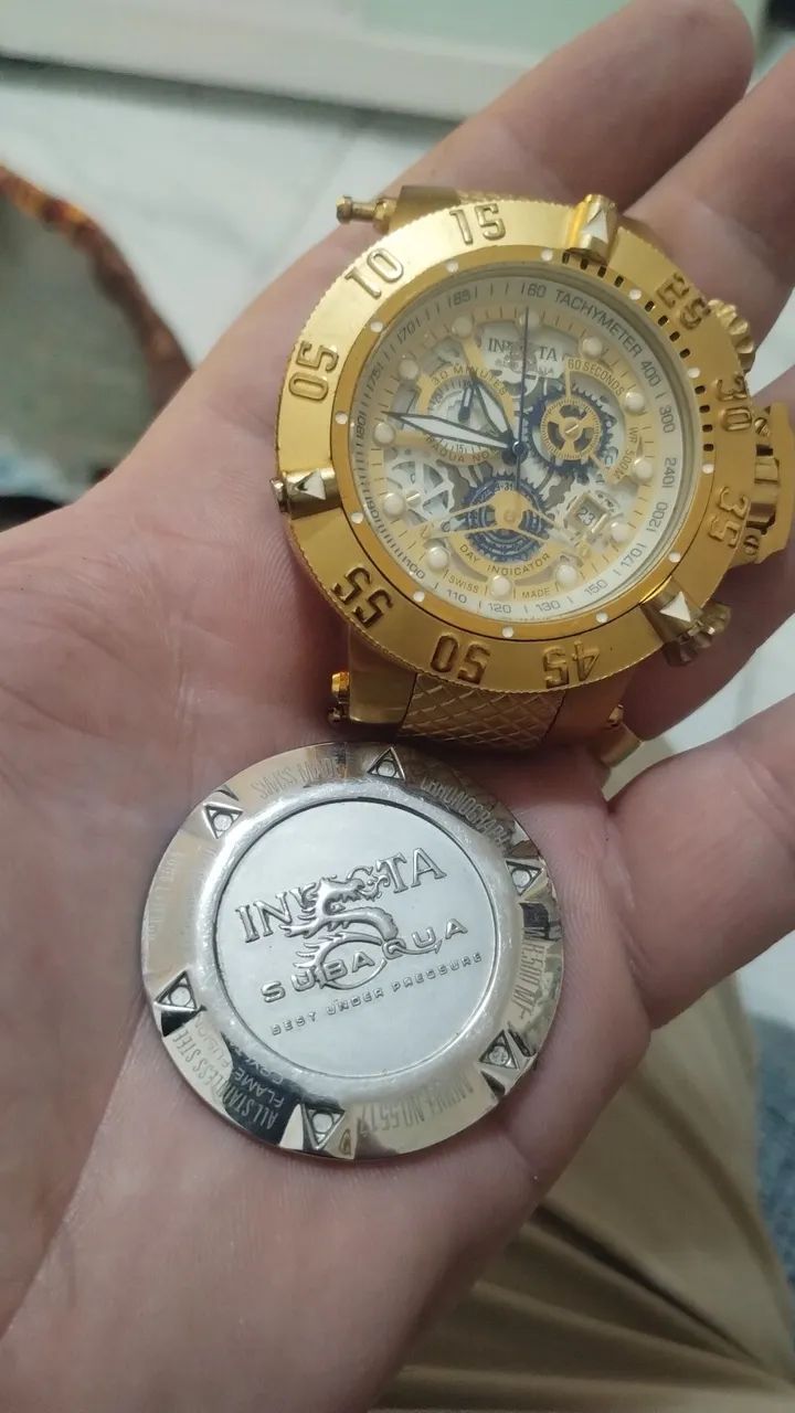 Relógio Invicta Subaqua Original Dourado subaqua - Foto 4