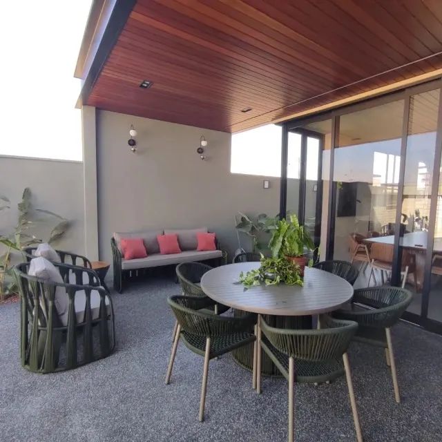 CONJUNTO SOFÁ + MESA DE CORDA NÁUTICA PARA ÁREA EXTERNA