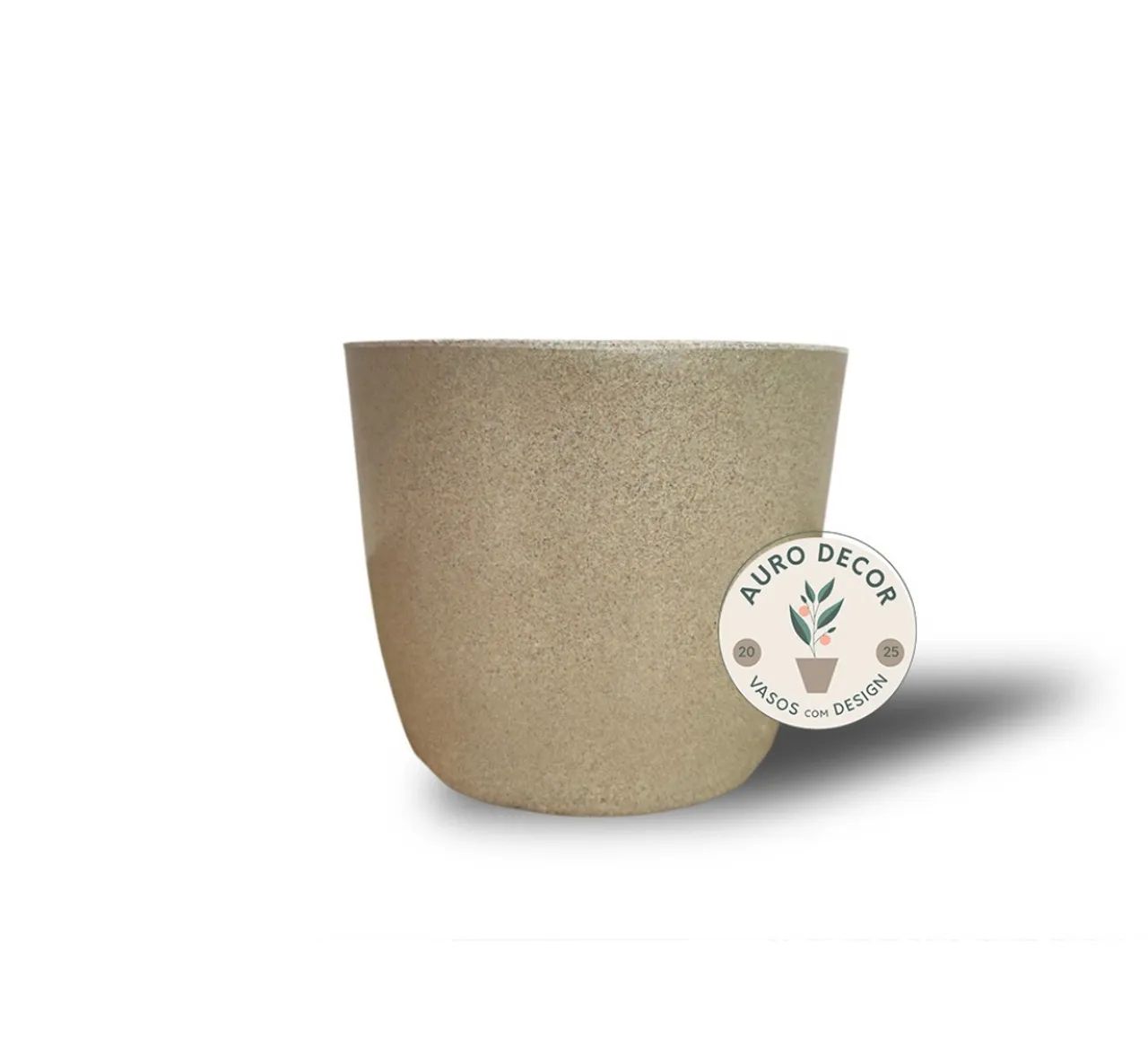 Vaso Redondo Cone polietileno - 20cm bege - Foto 2