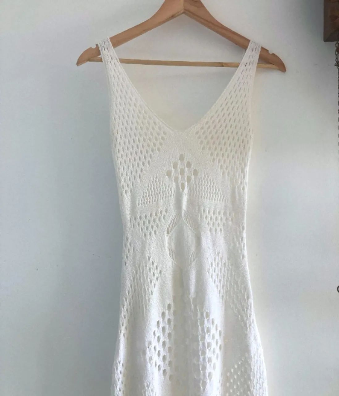 Vestido longo de crochê